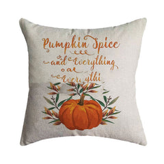 Thanksgiving Pumpkin Festival Burlap Pillowcase Cover
