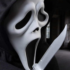 Scary Ghostface Halloween Mask – Realistic Full Head Horror Mask