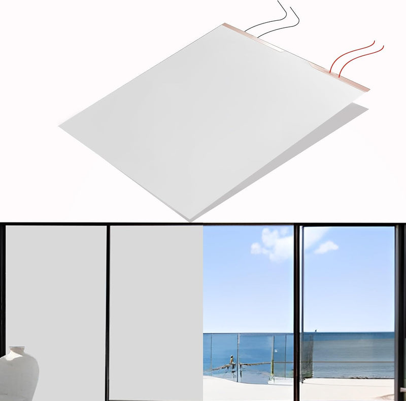 Film intelligent PDLC (27,5 po x 39,5 po), film pour vitrage occultant adhésif commutable, film intelligent pour fenêtre, porte, baie vitrée coulissante, dépoli électrique, transparent à opaque, pour la maison, le bureau, la salle de conférence, cloison