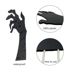 Anditoy Lot de 5 décorations d'Halloween en forme de mains noires avec piquets, silhouettes effrayantes pour jardin, pelouse et extérieur