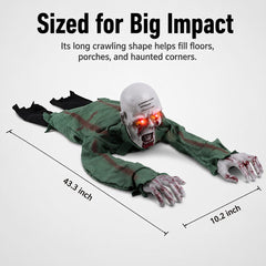 Crawling Zombie Animatronic, Zombie Crawler, Halloween Crawling Zombie