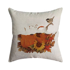 Thanksgiving Pumpkin Festival Burlap Pillowcase Cover