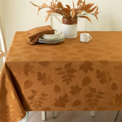 Benson Mills Harvest Legacy Damask Fabric Table Cloth Fall Harvest and Thanksgiving Tablecloth (Amber-Bronze 60" x 140" Rectangular)