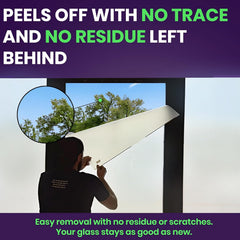 PDLC Smart Film (27.5" x 39.5"), Switchable Adhesive Privacy Glass Film, Smart Film for Window, Door, Sliding Glass, Electric Frosted, Clear to Opaque, for Home, Office, Conference Room, Partition Use
