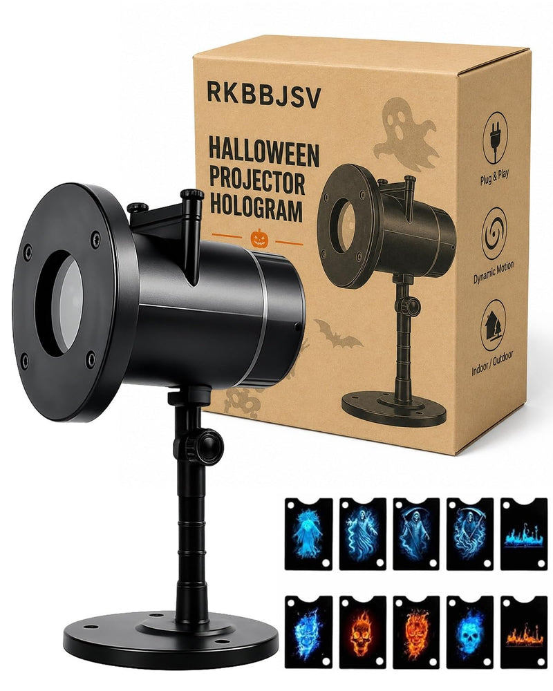 Halloween Projector Hologram, Plug and Play HD Dynamic Projection Patterns