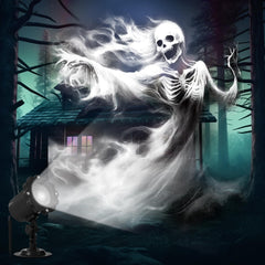Treela Halloween Projector Light Outdoor Ghost Decorations, White