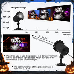Treela Halloween Projector Light Outdoor Ghost Decorations, White