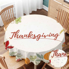 Yibeas Tablecloth Round Thanksgiving Table Cloth Autumn Fall Maple Leaves Pumpkin Yellow Table Cover for Dining Room Kitchen Decoration Round Tablecloths 60 inch