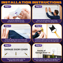 Halloween Garage Door Cover 16x7 FT, Realistic Garage Scene Design