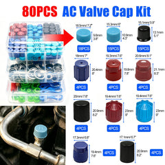 7 Set Car A/C Repair Kit - R134A Valve Core Remover Installer Tool Kit, AC Valve Core & Valve Cap Kit, AC Gasket Seal & O Ring, A/C Fuel Line Disconnect Tool for Air Conditioner System (CLICK ORANGE AMAZON BUTTON FOR VIDEO)
