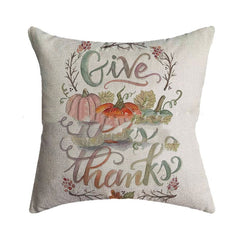 Thanksgiving Pumpkin Festival Burlap Pillowcase Cover
