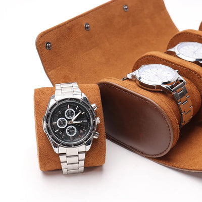 3-Slot Flip-Top Insulated Travel Watch Case